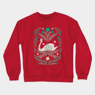 Swan - pink and green Crewneck Sweatshirt